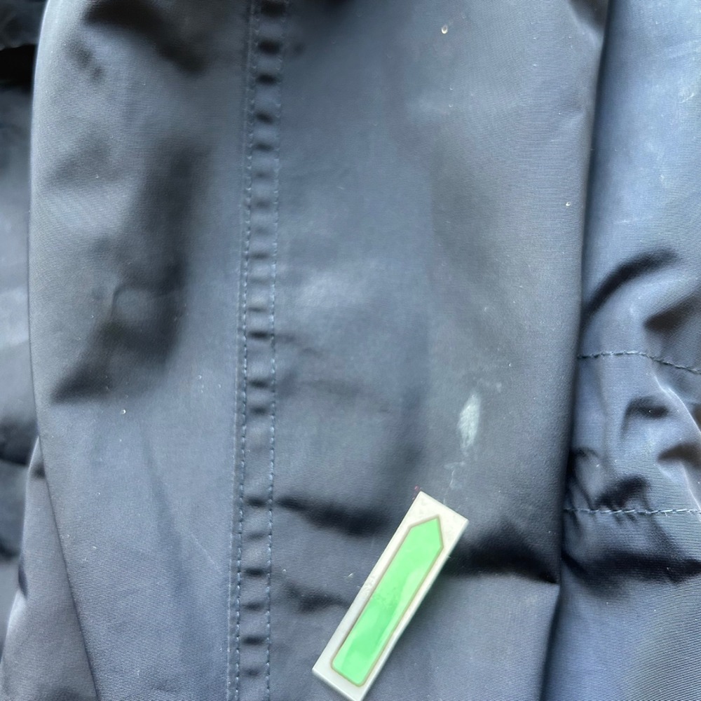 Charter Club Rain Jacket 0X Navy Blue Water Resistant Detachable Hood Classic - Picture 10 of 13